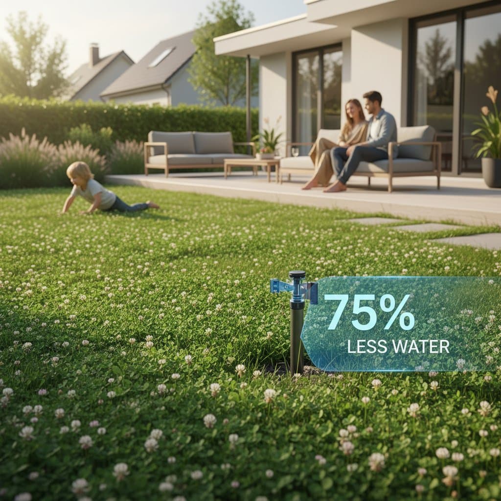 Featured image for Clover Lawns Need 75% Less Water Than Grass