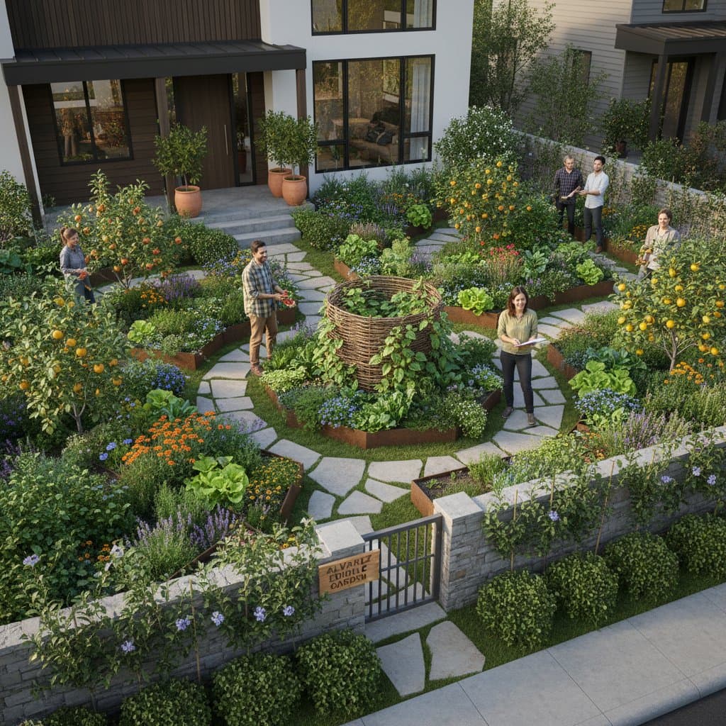 Featured image for Front Yard Food Forest That Looks Like a Garden