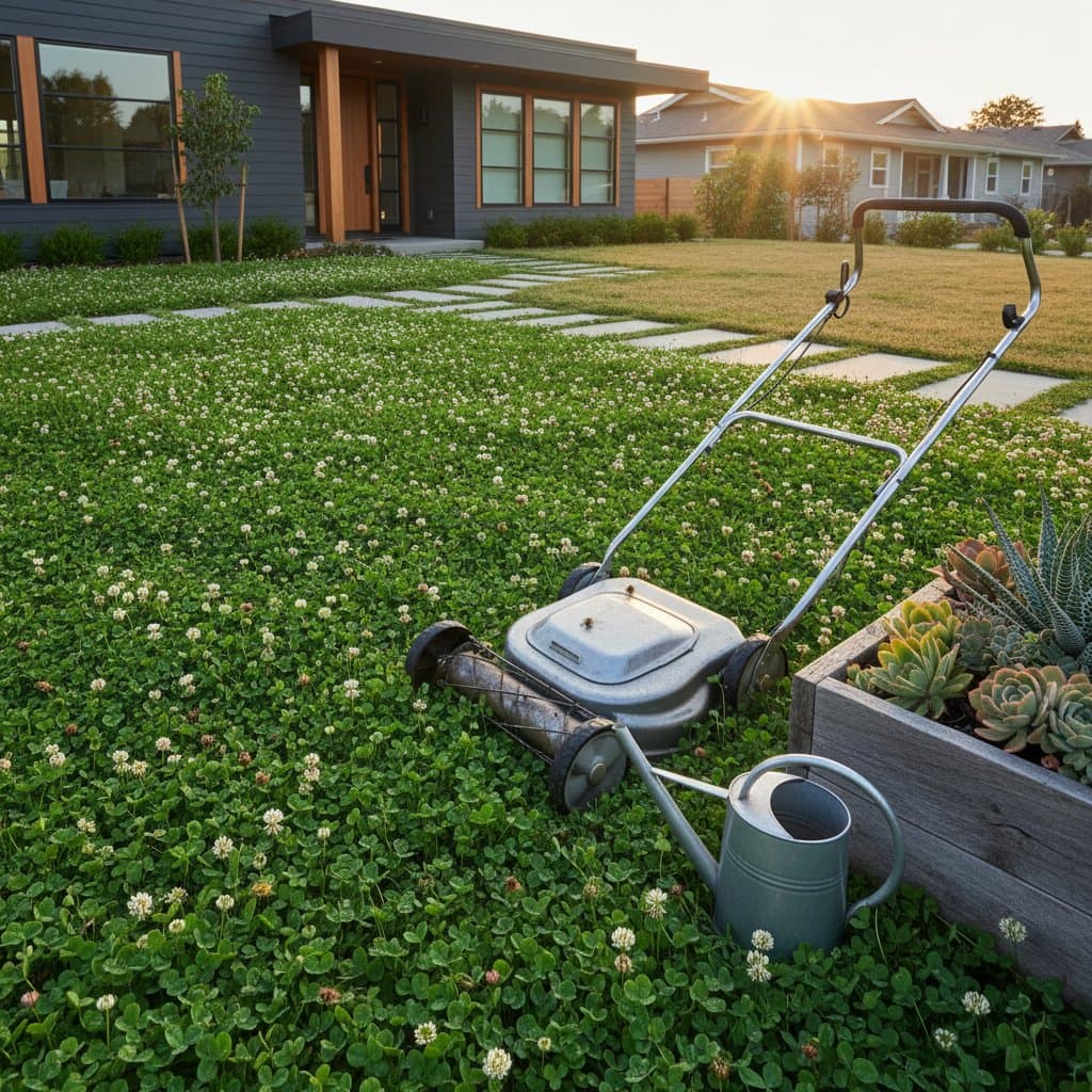 Featured image for Clover Lawns Cut Water Use and End Weekly Mowing