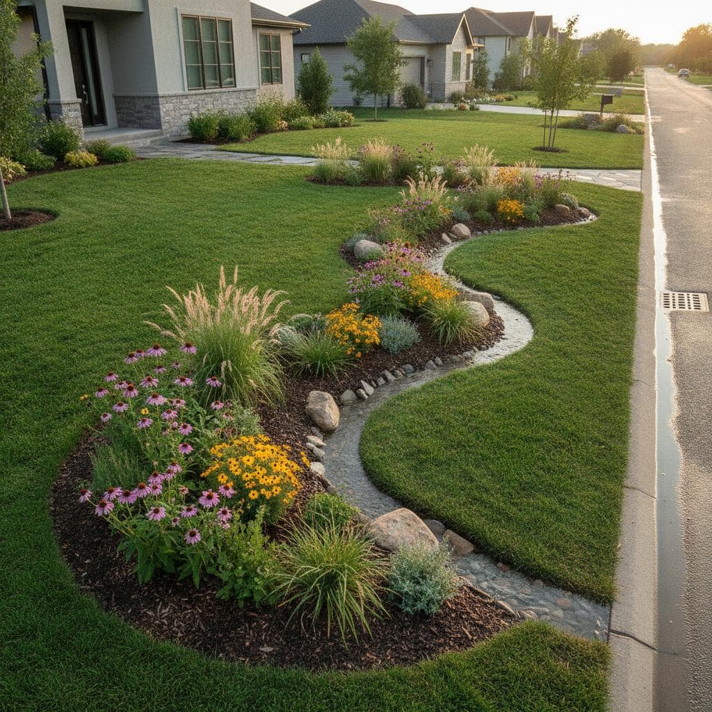 Image for Bioswale Borders Stop Storm Water Before It Floods Yards